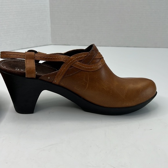INDIGO by Clark’s brown leather sling back heeled mule size 8.5 - Picture 10 of 14